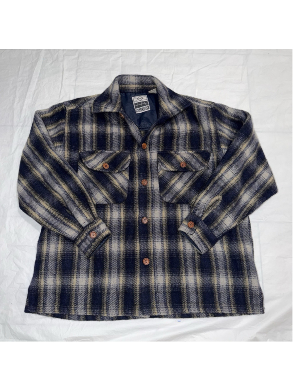 Vintage Wool Blend Shacket Plaid Pattern Size Large
